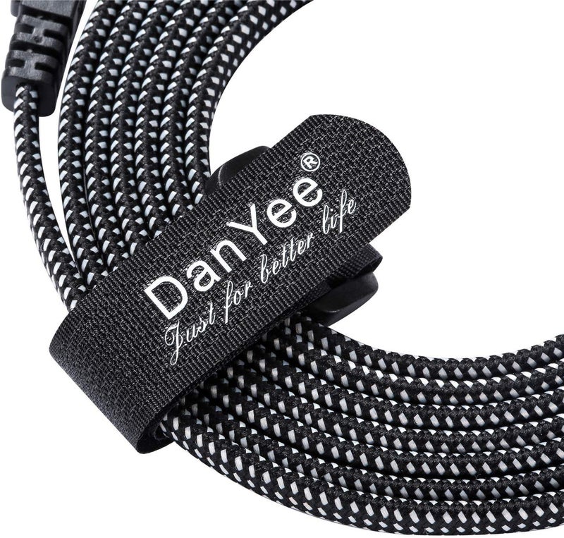 DanYee Cat 8 Ethernet Cable, 3ft, Nylon Braided, High Speed, RJ45, 2000 MHz, Black - Image 2